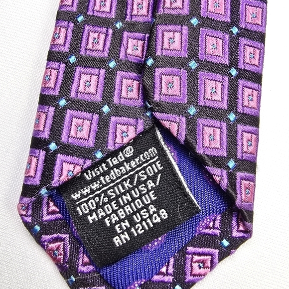 TED BAKER- 100% Silk Neat Grid- Box Pattern Necktie - Picture 5 of 8